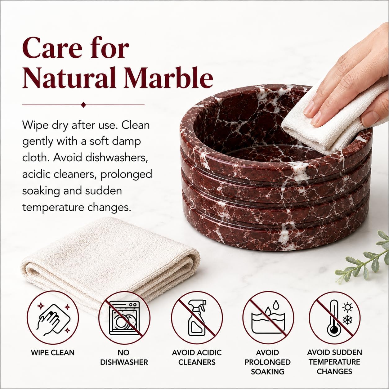 Marble Wine Chiller for 750ml Bottles, Decorative Holder