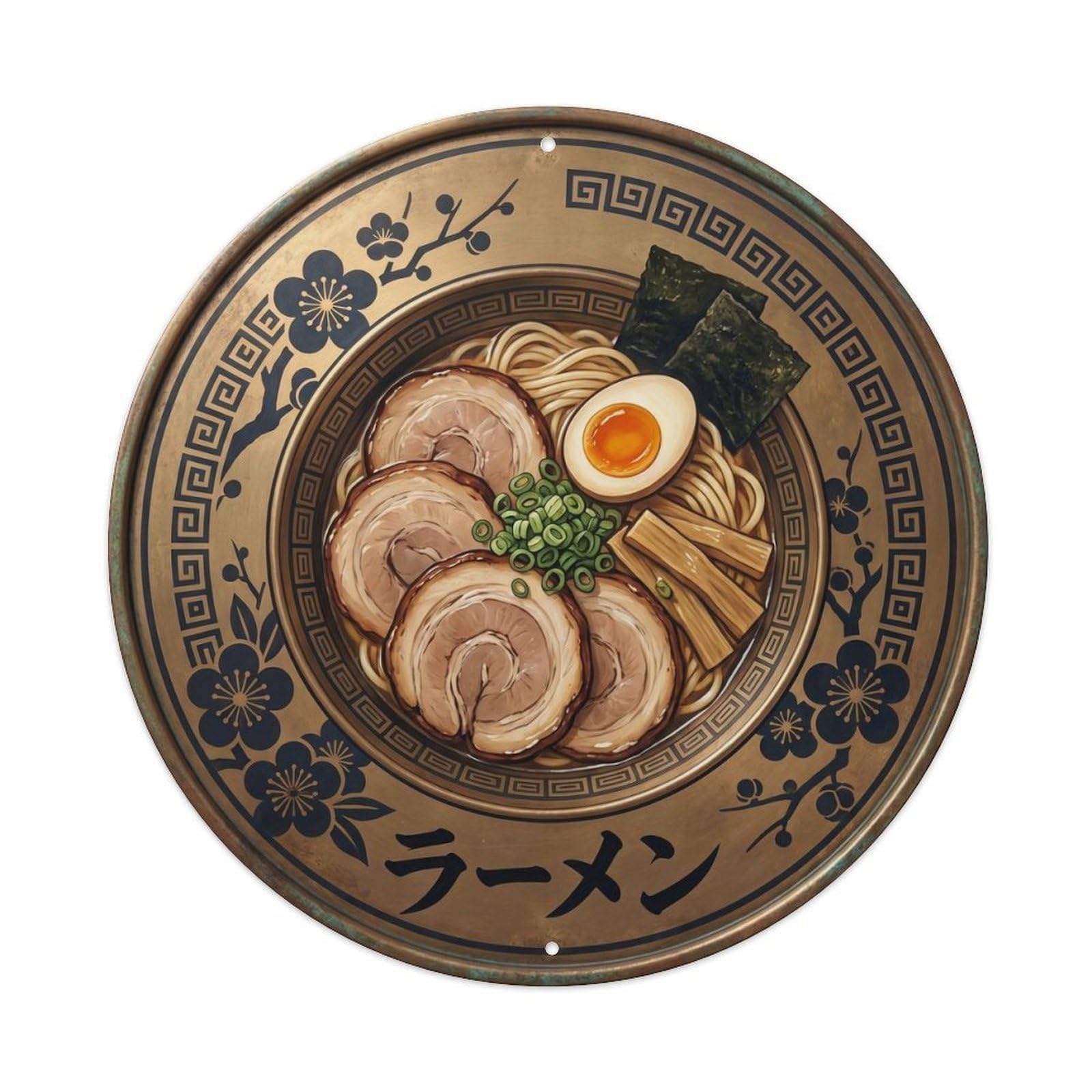 Cxhjca 8X8inch(20X20cm) Japanese Ramen Noodle Bowl Vintage Noodles Street Food Metal Tin Sign