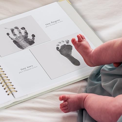 Miniatura 15 de Libro de recuerdos de bebé para niños y niñas – Libro atemporal para bebés de 5 años – Libro de recortes de diario neutro o álbum de fotos – Beige