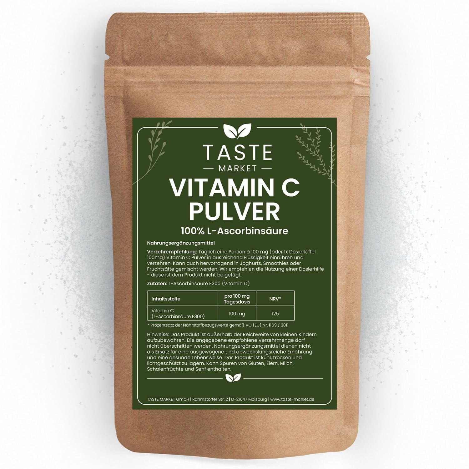 10 kg Vitamin C Pulver | L-Ascorbinsäure | 100% rein ohne künstliche Zusatzstoffe