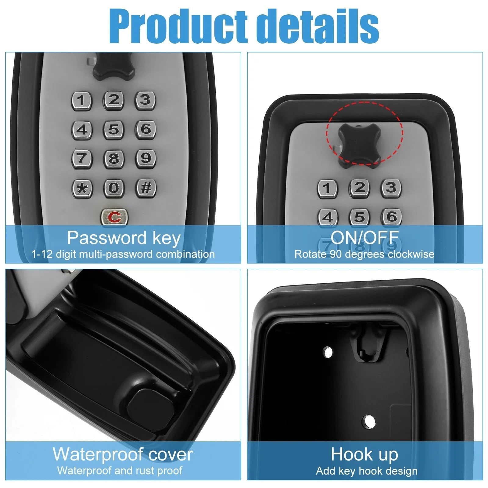 Caja fuerte de pared con llave y código secreto, caja de seguridad oculta para el hogar y la oficina, resistente a la intemperie, ideal para objetos de valor y documentos importantes