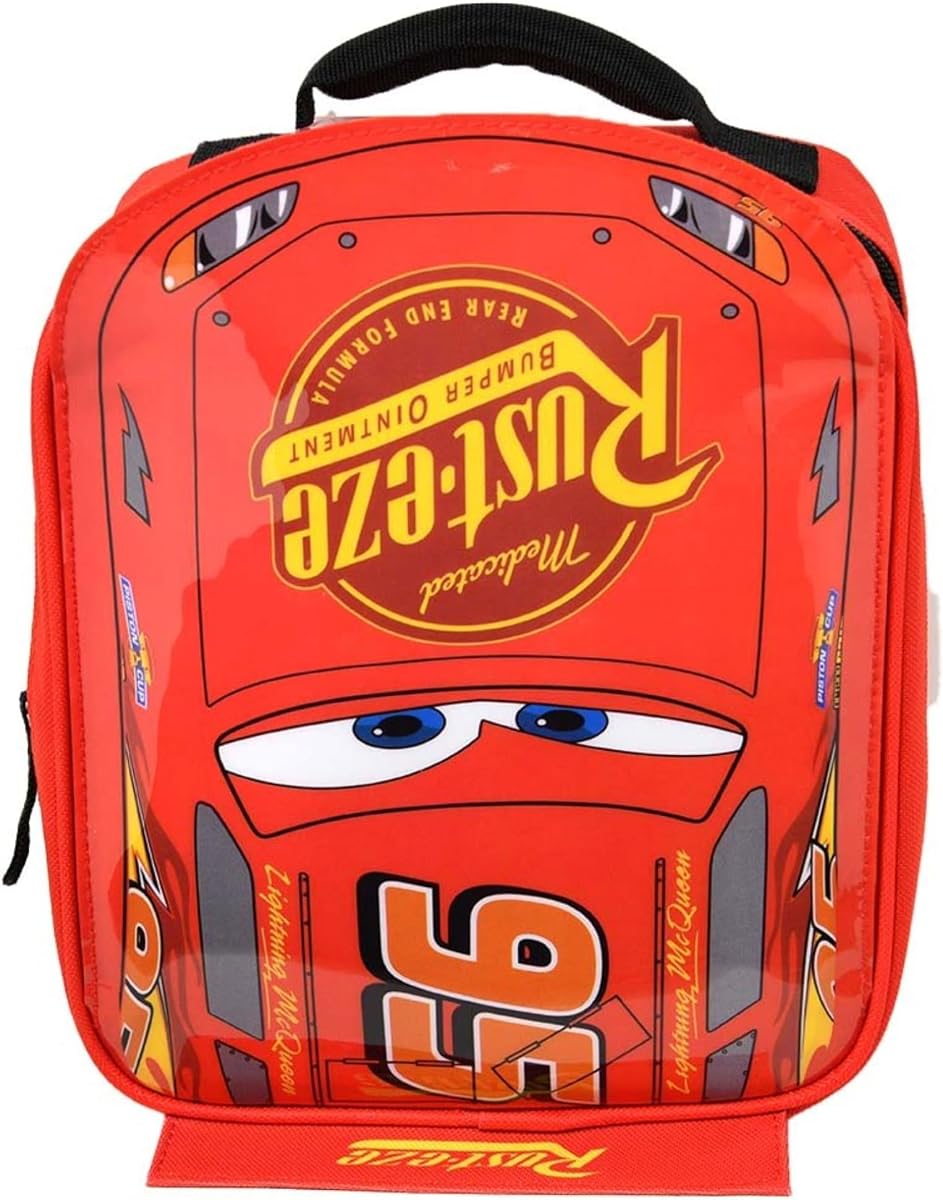 Fast Forward Bolsa de almuerzo aislada para niños con asa – Bolsa de almuerzo con forma de coches Diseño Pixar – Fiambrera suave y reutilizable para niños y niñas, escuela, guardería y viajes | Bolsa de almuerzo con forma de coches Diseño Pixar – Fiambrera suave y reutilizable para niños y niñas, escuela, guardería y viajes