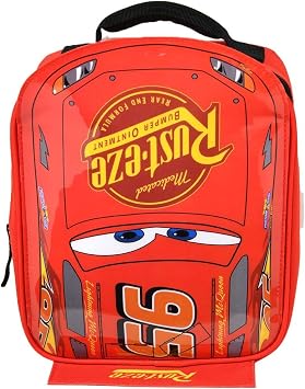 Fast Forward Kids Insulated Lunch Bag with Handle Cars Shaped Lunch Bag Pixar Design Reusable Soft Cooler Lunch Box for Boys & Girls, School, Daycare & Travel