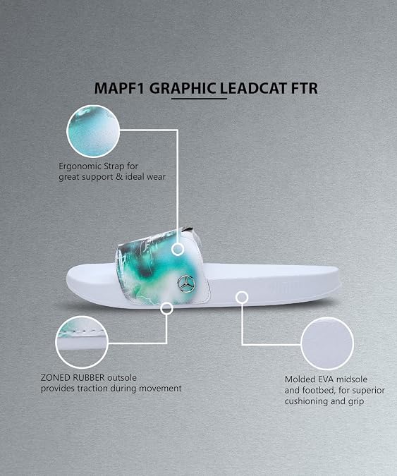 PUMA Unisex Mapf1 Graphic Leadcat FtrSlide Sandal
