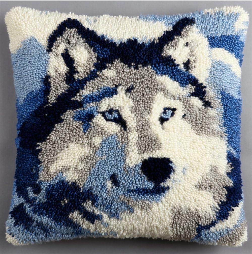 Taxpy Latch Hook Kits Snow Wolf 17X17In
