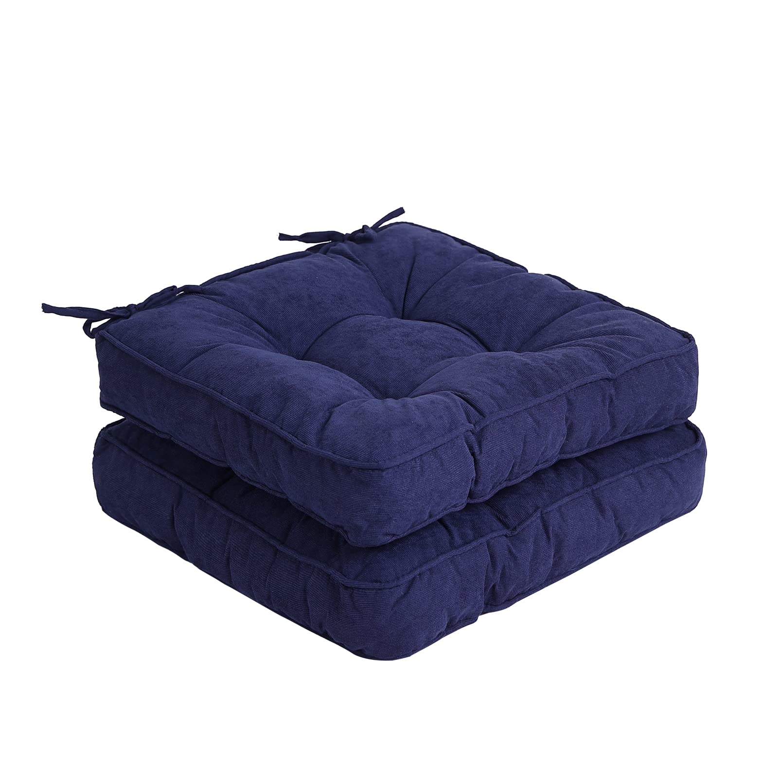 (similar) Tiita Chair Pads Cushions 18x18 Inch, Square Floor Pillows Pad for Patio Outdoor Furniture, Kitchen Dining Chairs with Ties Set of 2, Navy Blue