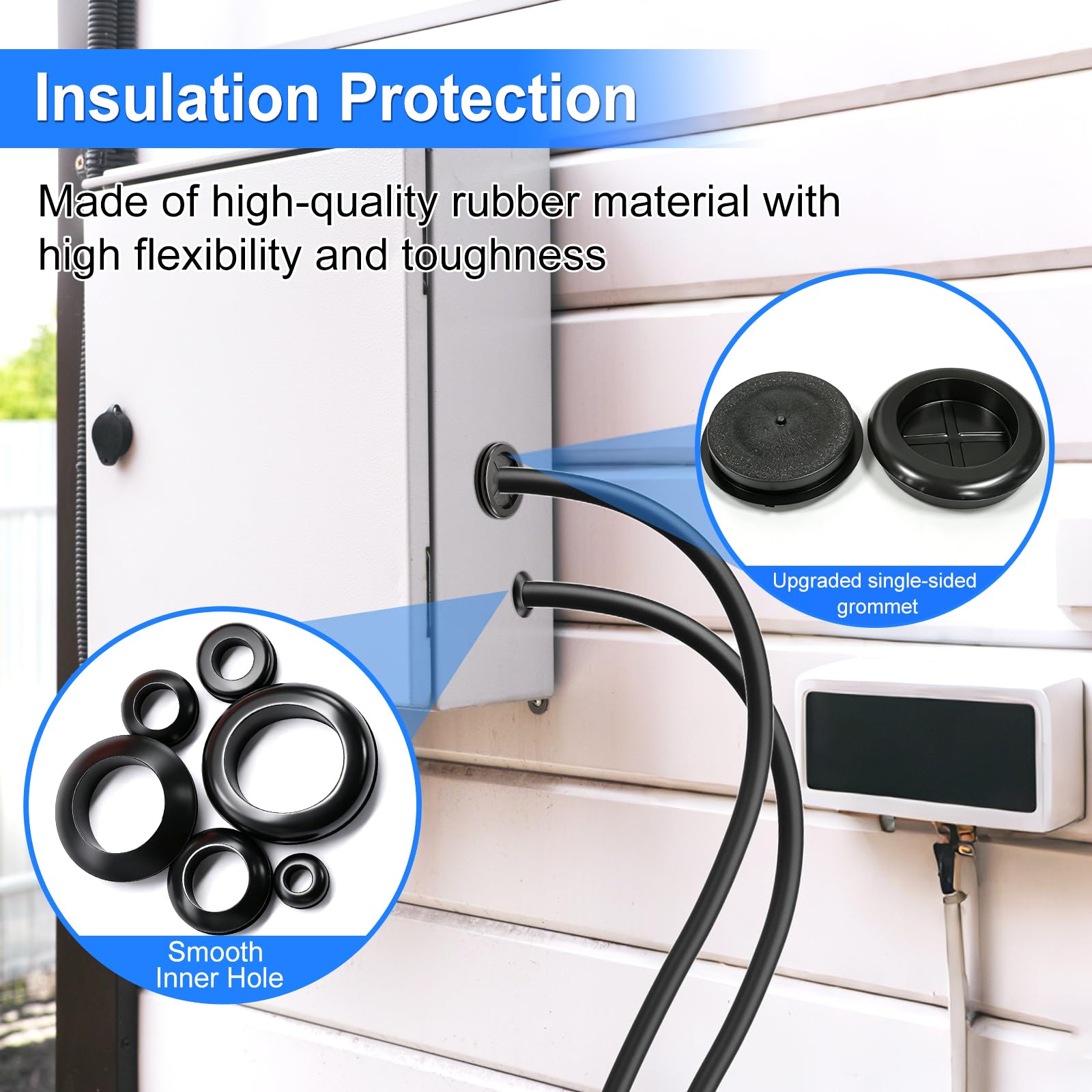 210 Pcs Rubber Grommets - Wire Protection Kit -3