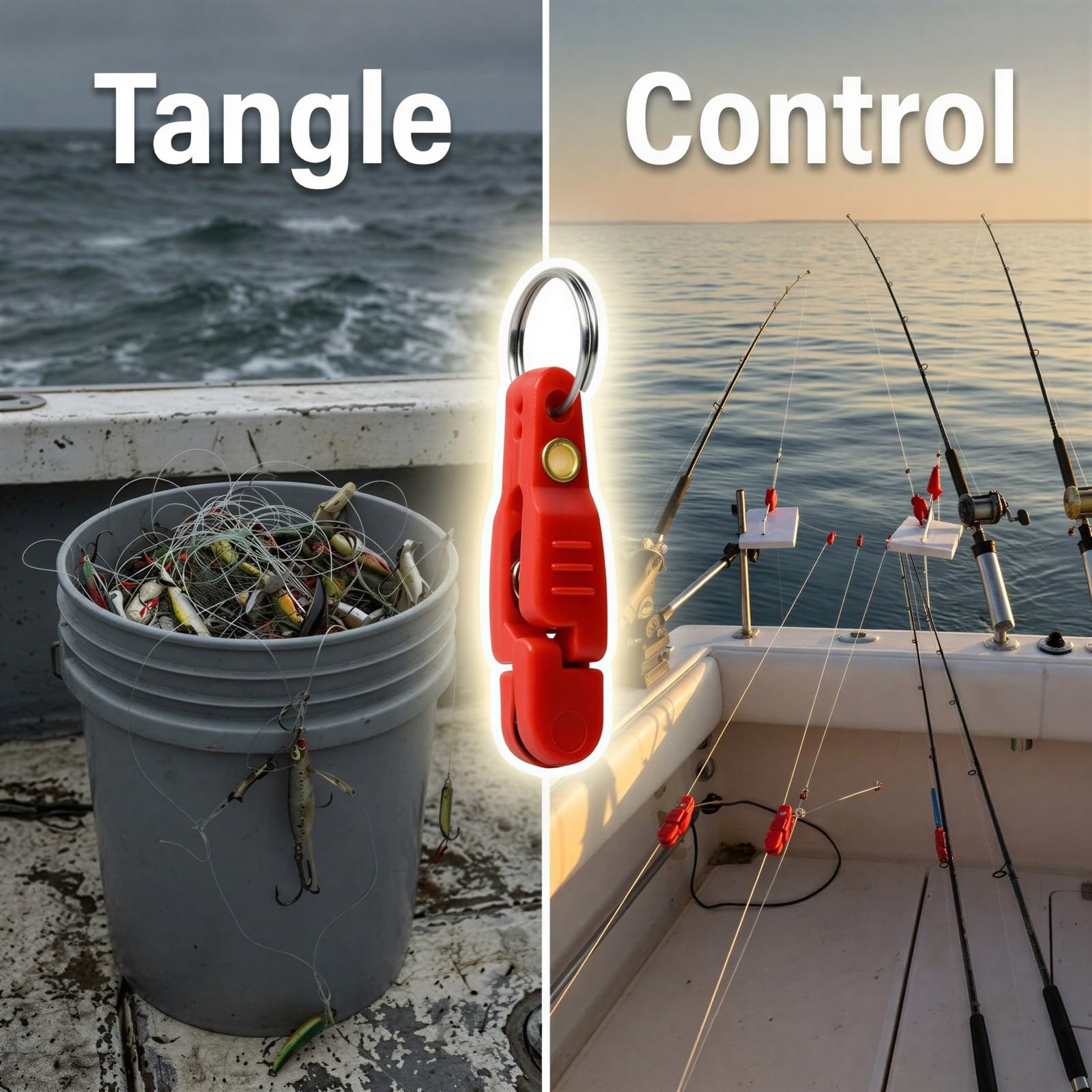 25 STK. Fishing Release Clip Set, 48 x 11 x 10 mm ABS rot, Trolling-Line Side Planer Clips, Heavy-Duty Snap-Release-Gerät für Lure Trolling, Angelzubehör für Köderführung und Befestigung