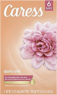 Bath And Body For Silky, Soft Skin Daily Silk Body Soap With Silk Extract & Floral Oil Essence 3.75 oz 6 Bars