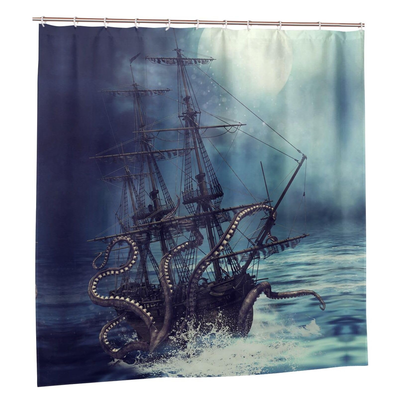 Rideau de douche imperméable voilier de salle de bain anti-moisissure 183x183 cm