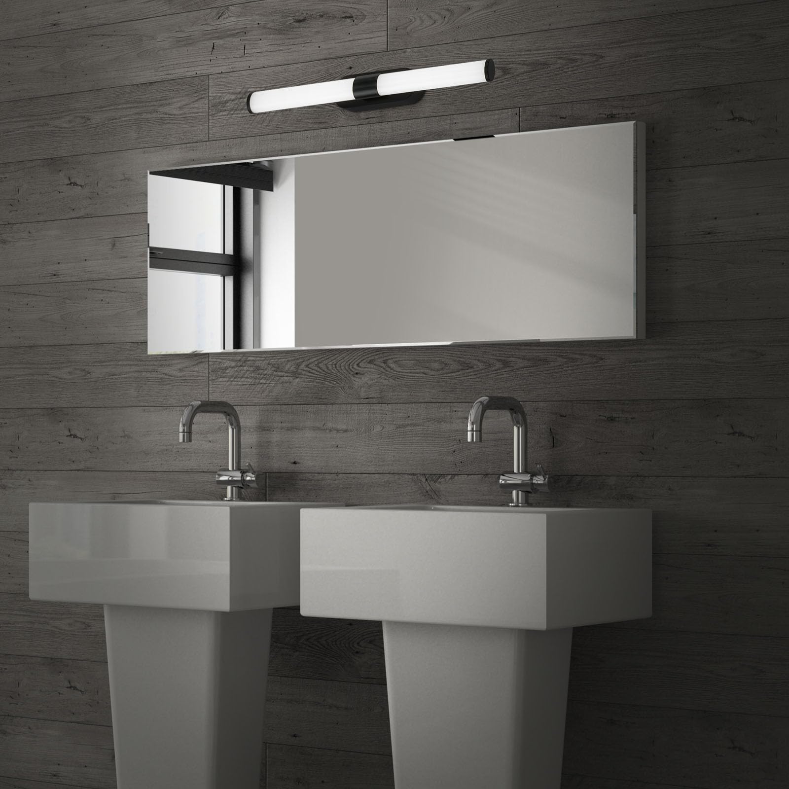 BRILONER - Lampa LED do lustra łazienkowego, lampa łazienkowa, lampa ścienna, IP44, neutralny biały kolor światła, 7 W, czarny, 40 cm