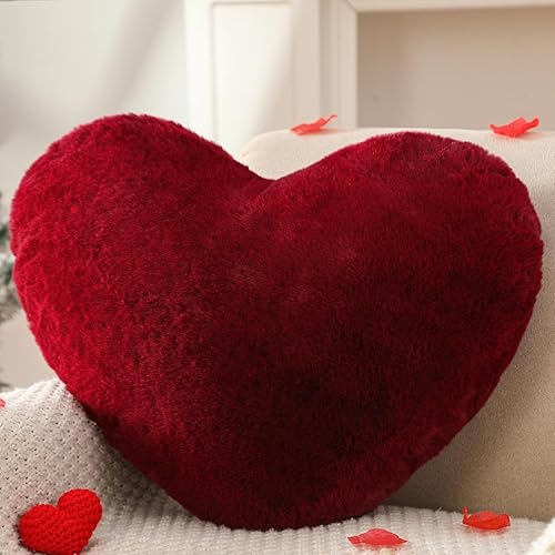Miniatura 15 de YRXRUS Almohadas de corazón, almohada en forma de corazón, almohada blanca con forma de corazón para regalos, almohadas con forma para ella, niños