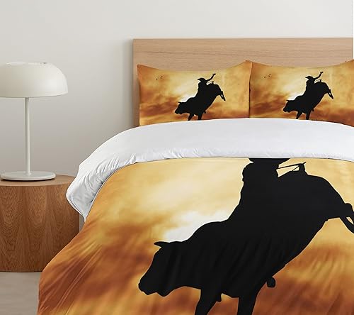 Miniatura 5 de Ambesonne Juego de funda de edredón japonesa, pintura tradicional china de árbol figurado con detalles estampado de pinceladas, juego de ropa de