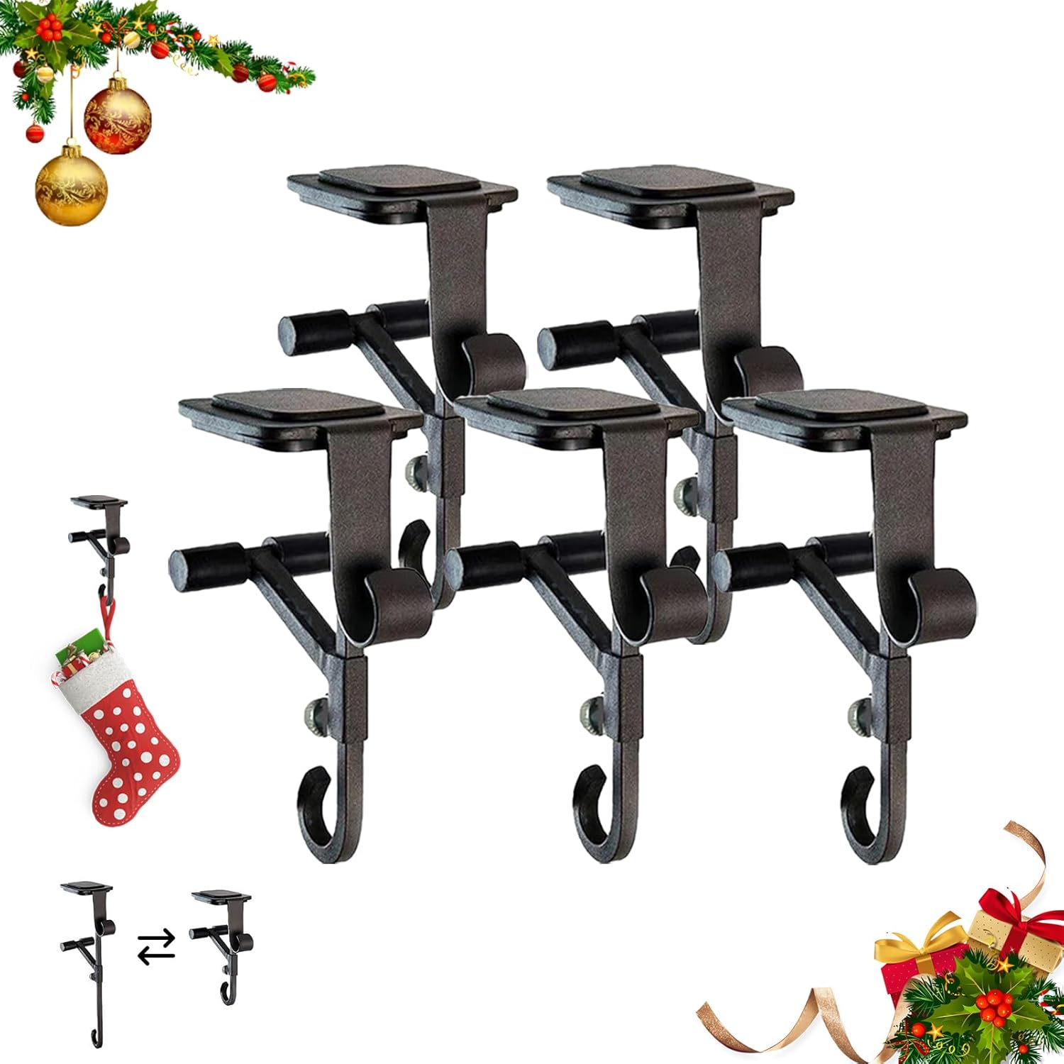 2-in-1 Adjustable Mantel Hook Set