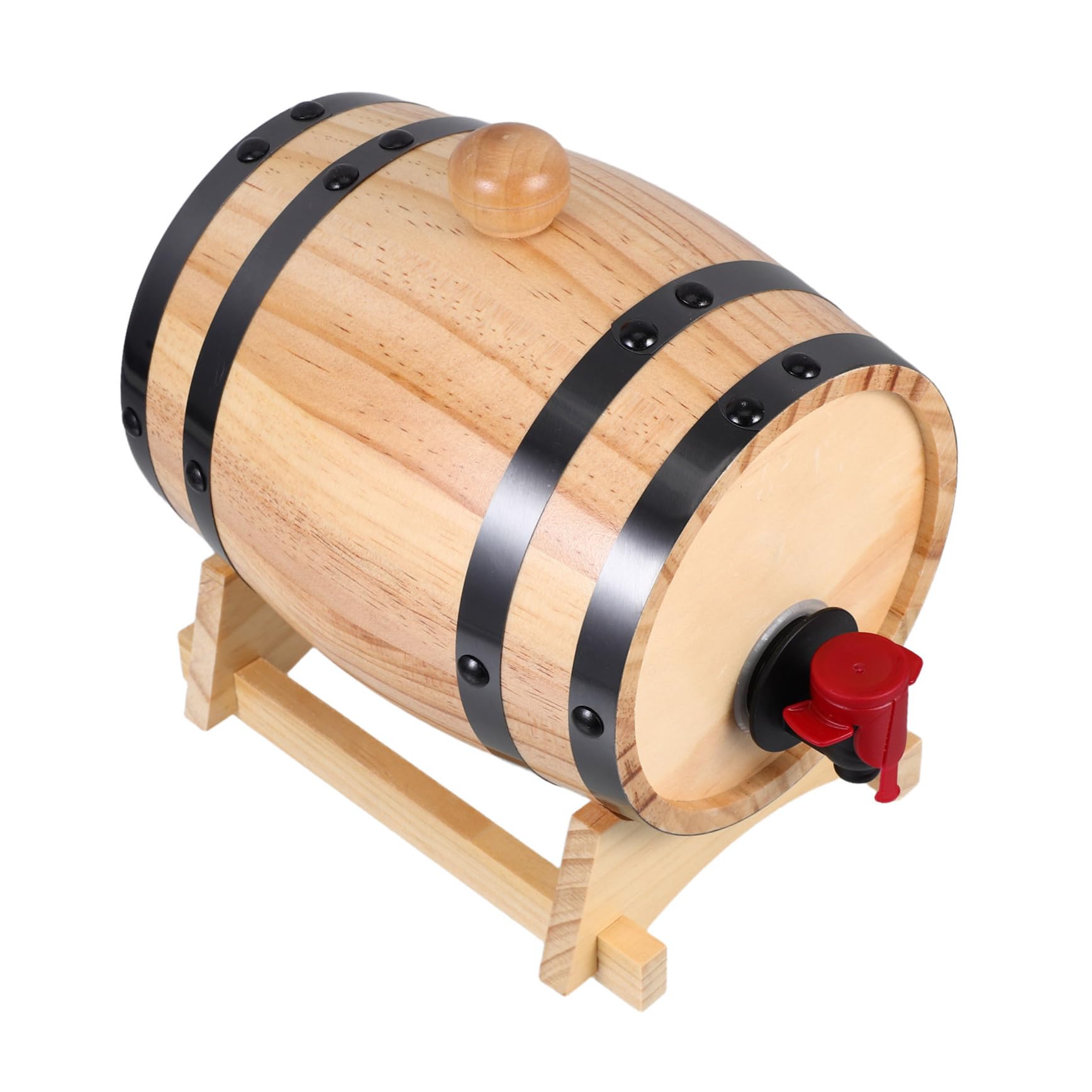 VINTORKY Oak Barrel Bar Whiskey Barrel Dispenser Large Capacity Wooden Wine Container