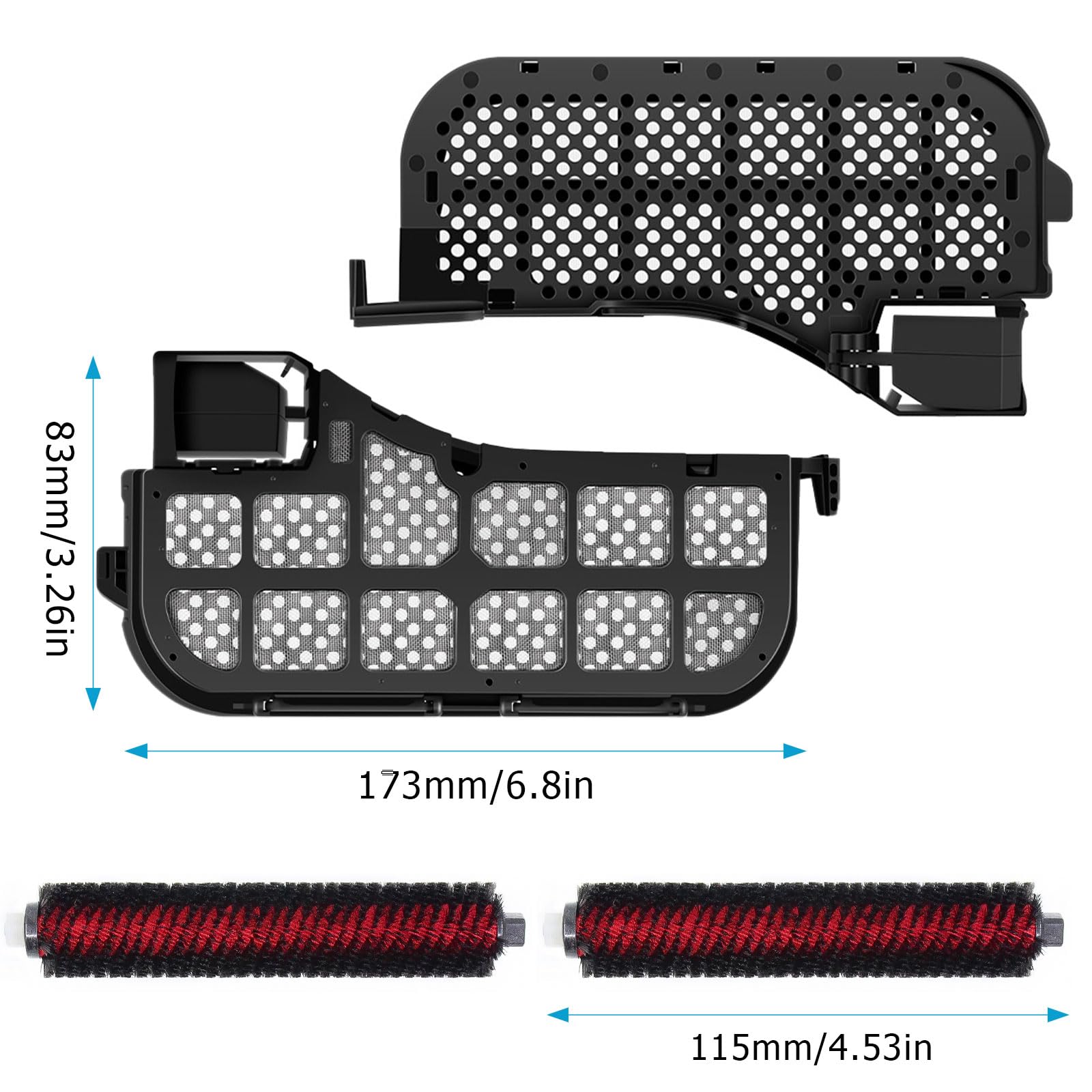 2 filtros de agua para Roborock S8 Pro Ultra, material plástico, con 2 cepillos de limpieza, accesorios de repuesto para Roborock, adecuado para limpieza de casa, hotel y oficina