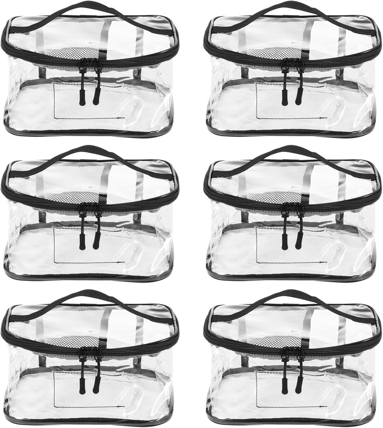 6-Pack Storage Bags For Toys, Waterproof Pvc, Zipper & Handle, Stackable, 9.45 X 6.70 X 5.12 Inches