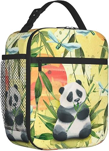 Miniatura 2 de WAZHIJIA Libélula Panda Bolsa de almuerzo Bolsa de almuerzo Bolsas de almuerzo para mujeres Caja de almuerzo aislado Contenedor de almuerzo tamaño