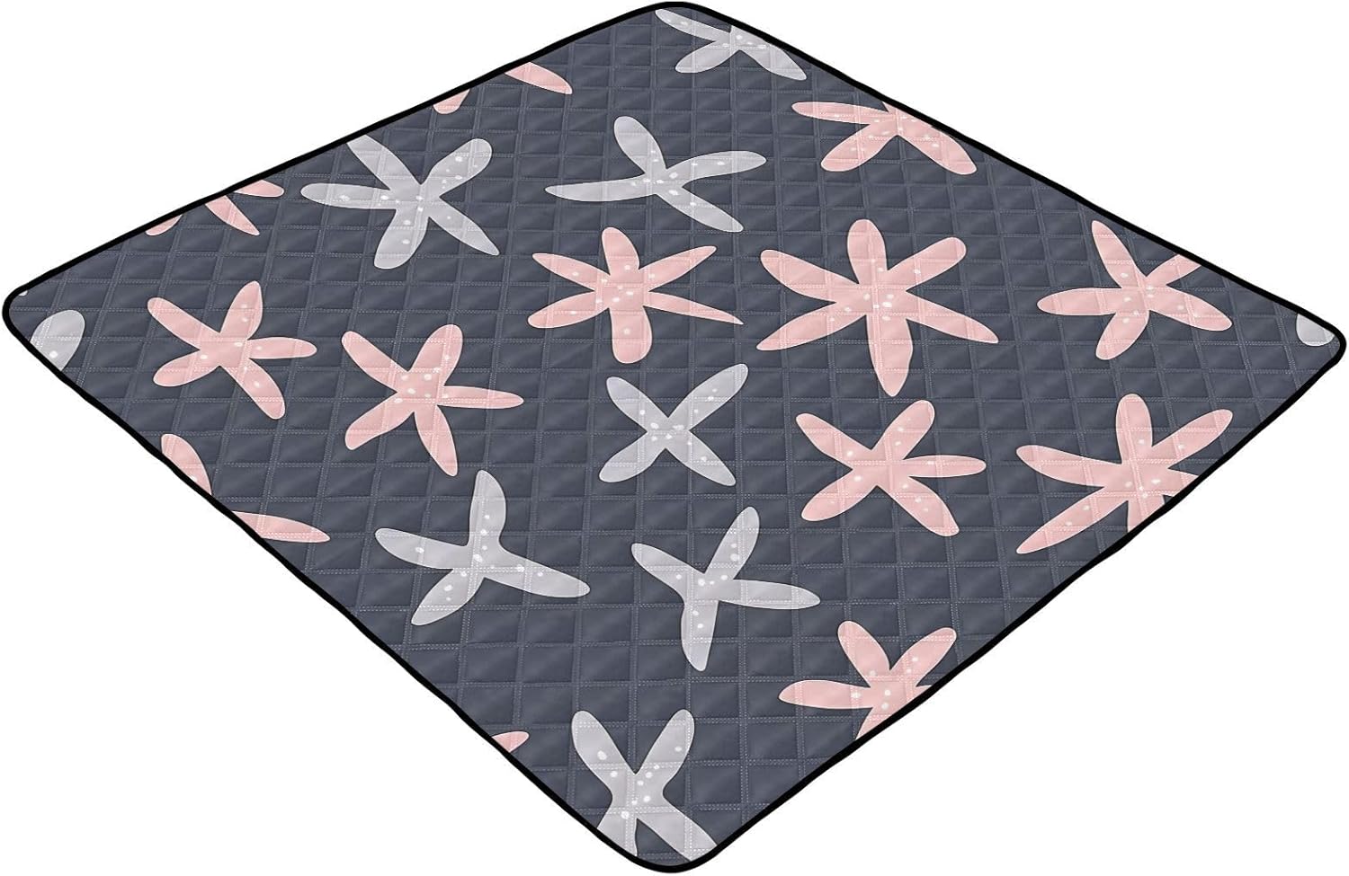 Doodle Colorful Flower Pattern Baby Play Mat, 50“ X 50” Washable Folding Crawling Mat, Baby Floor Mat, Soft, Thick, Non-Slip