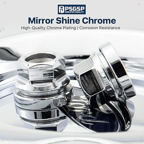 Miniatura 4 de Tuercas de rueda cromadas M14x1.5, 16 piezas para Ford F250 F350 F450 F550 2003-2019, 2003-2019 F53, estilo OEM de cara plana con bridas de dos