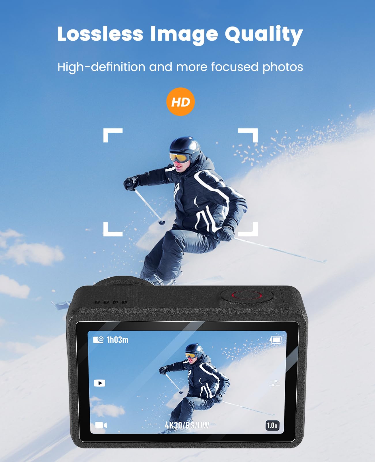 JJC DJI Osmo Action 5 Pro, pellicola protettiva in vetro temperato