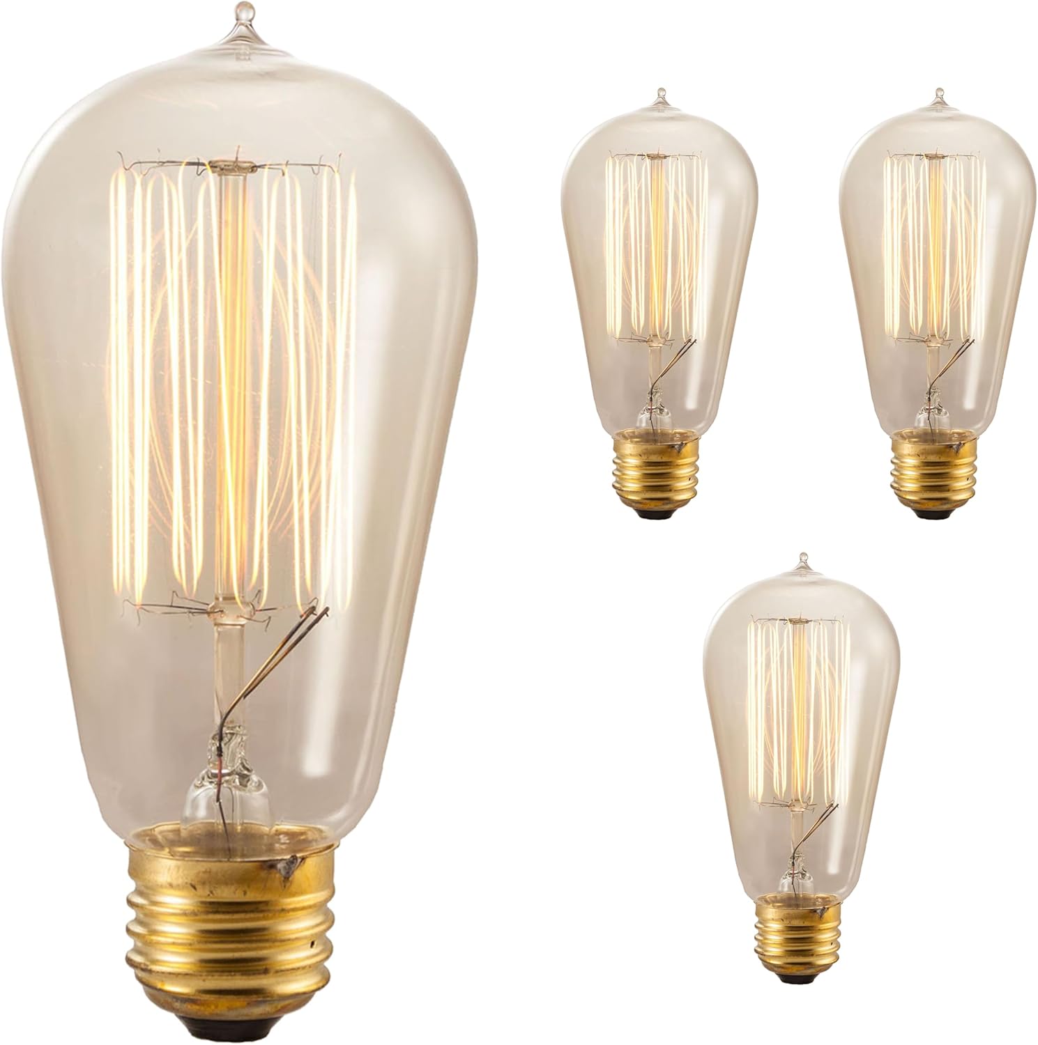 Bulbrite 134019 40W Nostalgic Edison Squirrel Cage-Style Bulb - 4 Pack