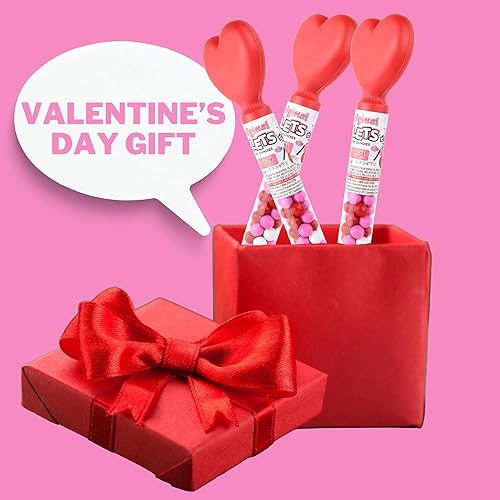 Miniatura 4 de Chocolates recubiertos de Sixlets de caramelo para el día de San Valentín 2024, caramelos envueltos individualmente a granel, paquete de 3 (tubos de