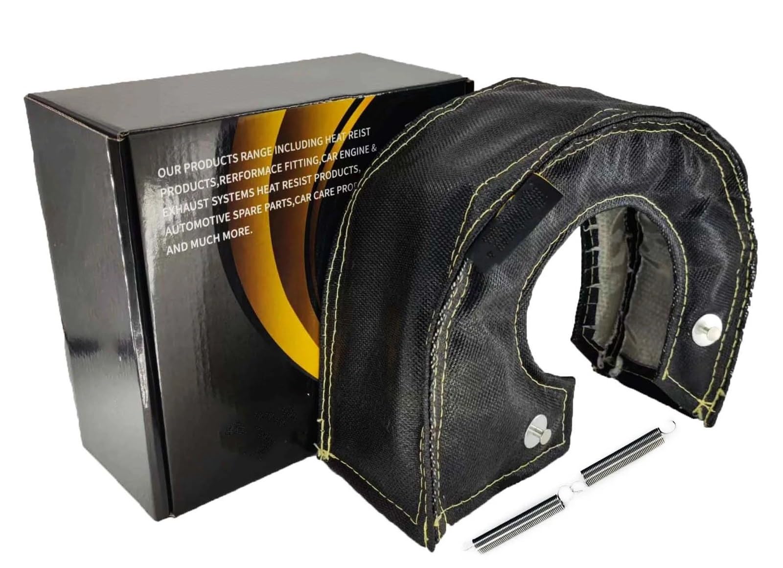 En cualquier turbocompresor T4 T67 T71 T76 T88 GT40 GT45 T04 T4 Escudo Turbo fibra vidrio manta Turbo alta temperatura Actuador turbo,Turbocompresor(Black)