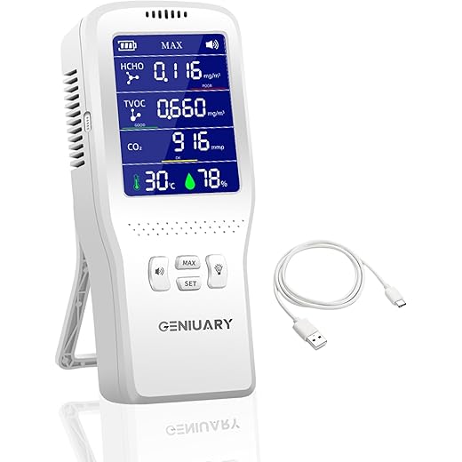 GENIUARY Air Quality Monitor Portable Indoor