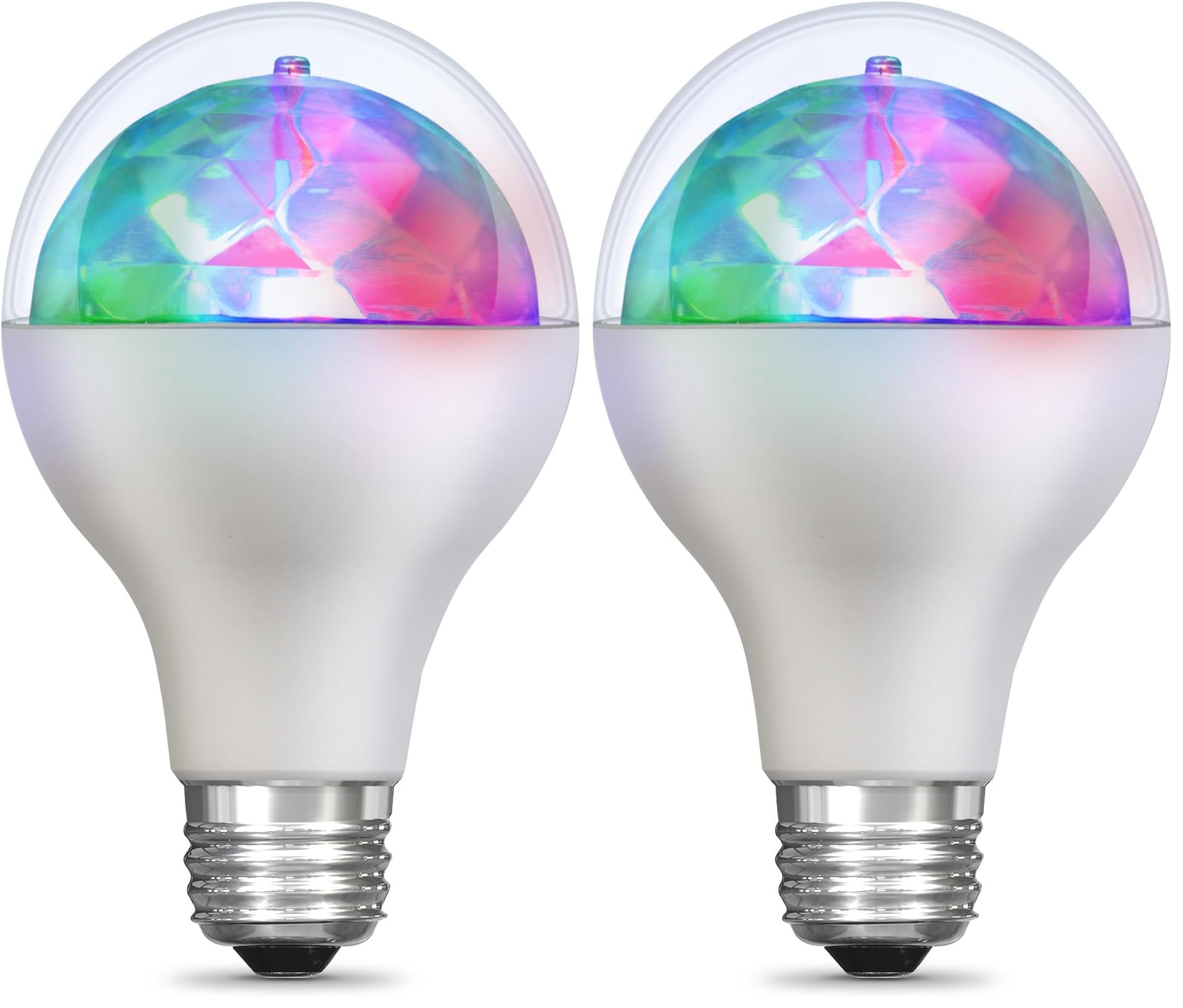 Feit Electric Multicolor Changing Disco Party LED Light Bulb, DISCO1/LED, A19, RGB, RGB Multicolor, 5.3" H x 3.15" D (Pack of 2)