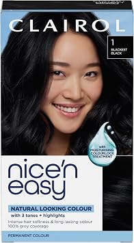 Clairol Nice'n Easy Cr me, Natural Looking Oil Infused Permanent Hair Dye, 1 Blackest Black