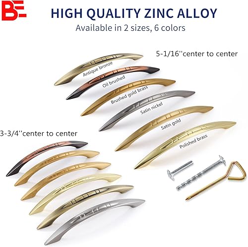 Miniatura 4 de BE Paquete de 10 tiradores arqueados de aleación de zinc para gabinete, tiradores para cajones, puertas de gabinete de cocina, baño, tocador