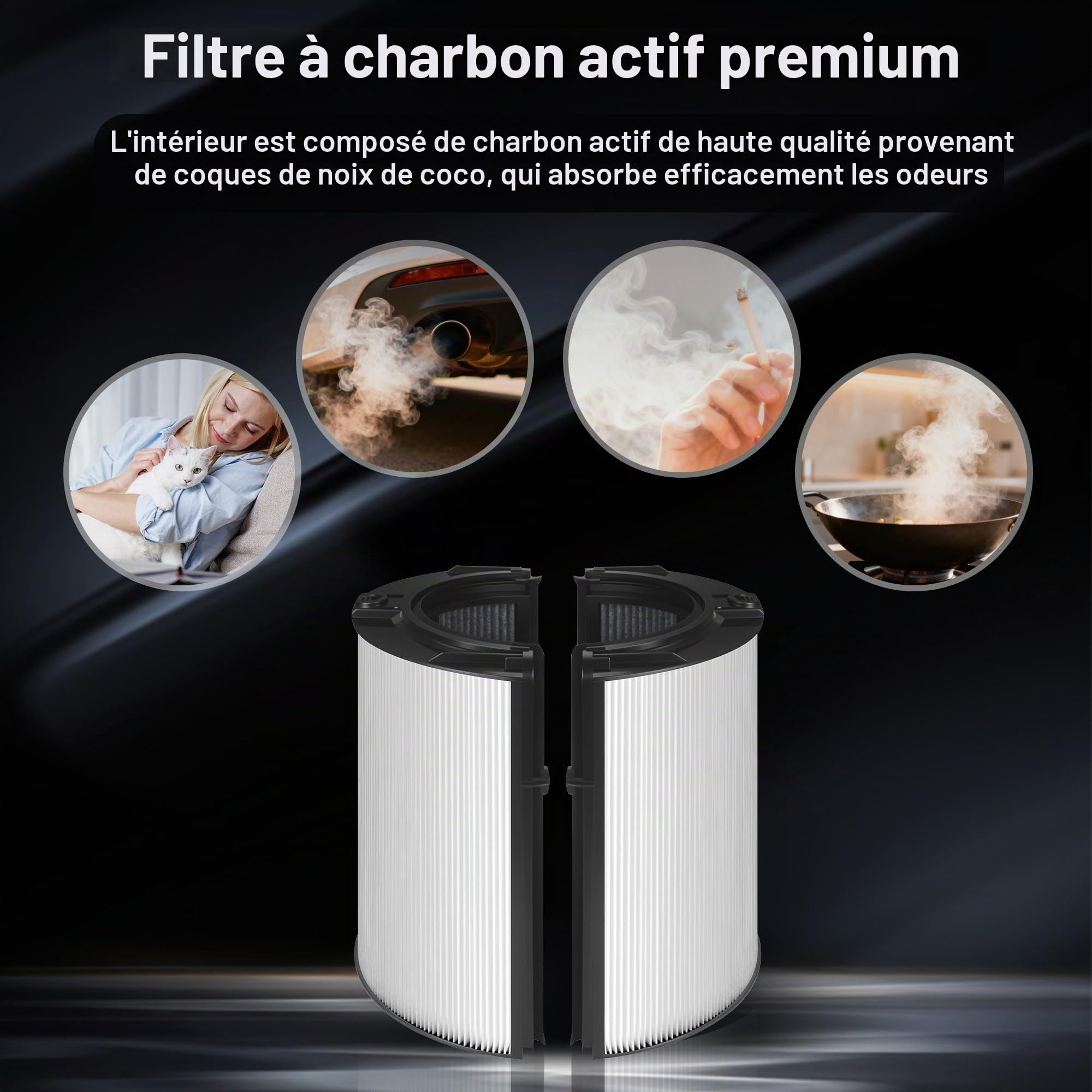 Filtre de Rechange 2 en 1 pour purificateur d'air Dyson HP04 TP04 DP04 PH04 HP09 TP09 HP07 TP07 PH03 PH01,filtre HEPA H13 et filtre charbon actif,pour Dyson Hot Cool,filtre pour Dyson haute efficacité
