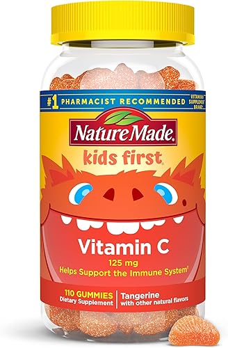 Nature Made Kids First Vitamin C Gummies for Kids, Dietary Supplement for Immune Support, 110 Gummies, 110 Day Supply