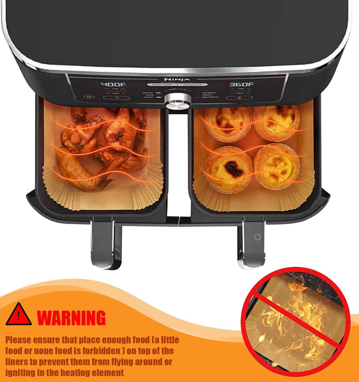 Fodere Per Friggitrice Ad Aria - 100 Pezzi Rotondi, Usa E Getta, Antiaderenti, Per Microonde E Cottura - Foto 12