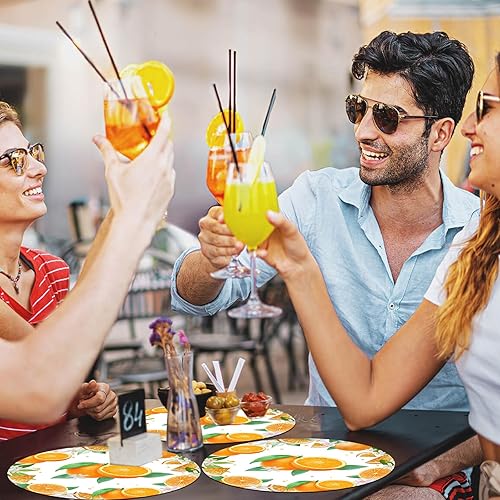 Vista 12 de Manteles individuales desechables de papel con lazo rosa, paquete de 50 manteles individuales de 13.4 pulgadas, redondos, decorativos, color rosa