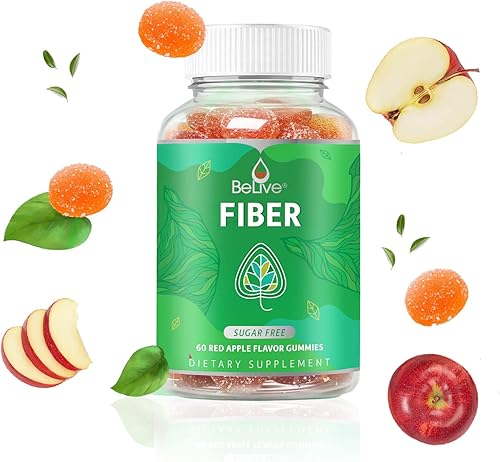 Miniatura 6 de BeLive Gomitas de fibra - Suplemento de fibra prebiótica con raíz de achicoria e inulina para apoyo digestivo y salud intestinal general I Gomitas