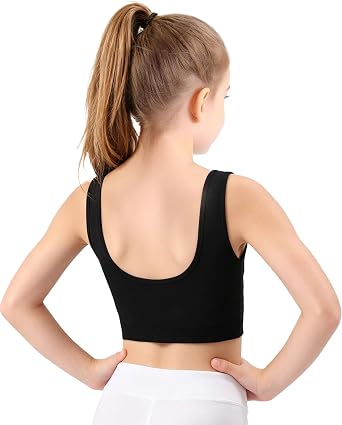iMucci Girls Sports Bra Training Bras Girls Scoop Neck Sports Bra for Girls with Removable Pads for Yoga Sports Dance Bra