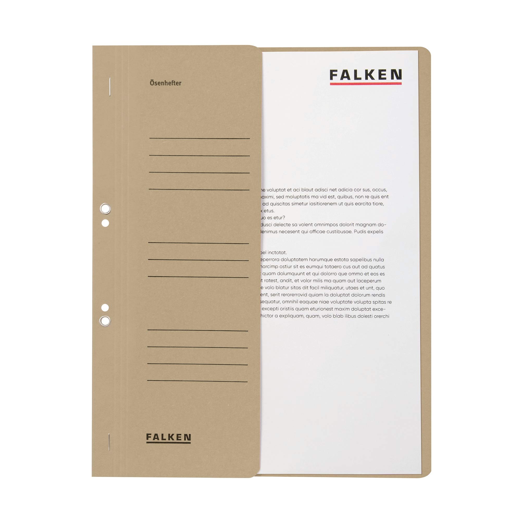 Exacompta - Ref 80003866001F - FALKEN - Eyelet Bottom-Up Flat Files - A4 (210 x 297mm) in Size, 250gsm Recycled Manilla, Half Cover for Identification - Grey (Pack of 50)