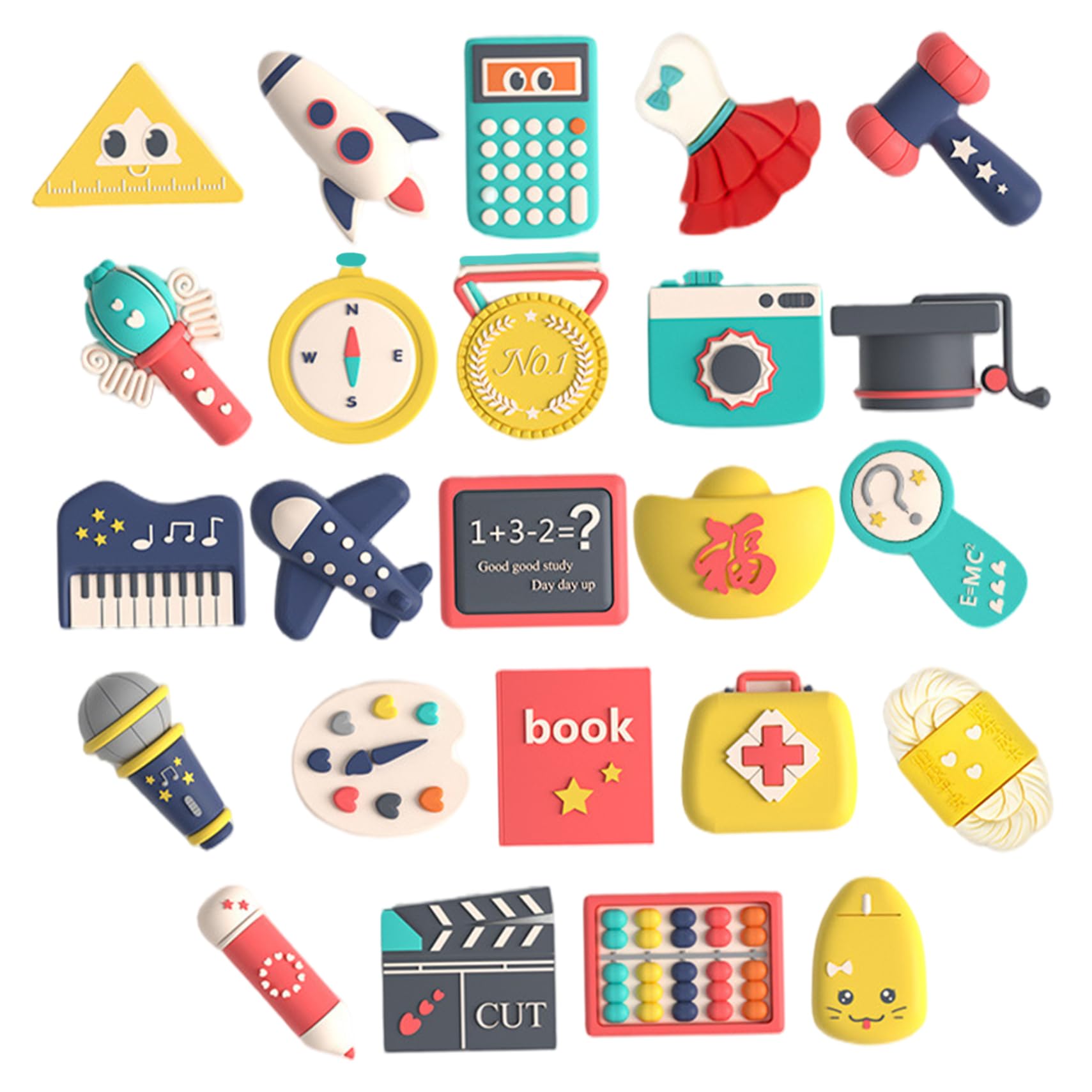 24 Pezzi Set Doljabi Set Sicuro Zhuazhou Articoli Regali di Compleanno Cartone Animato 1 ° Compleanno Doljanchi Tradizionale Giocattoli per Bambini Cerimonia Coreana, Ragazza, 1