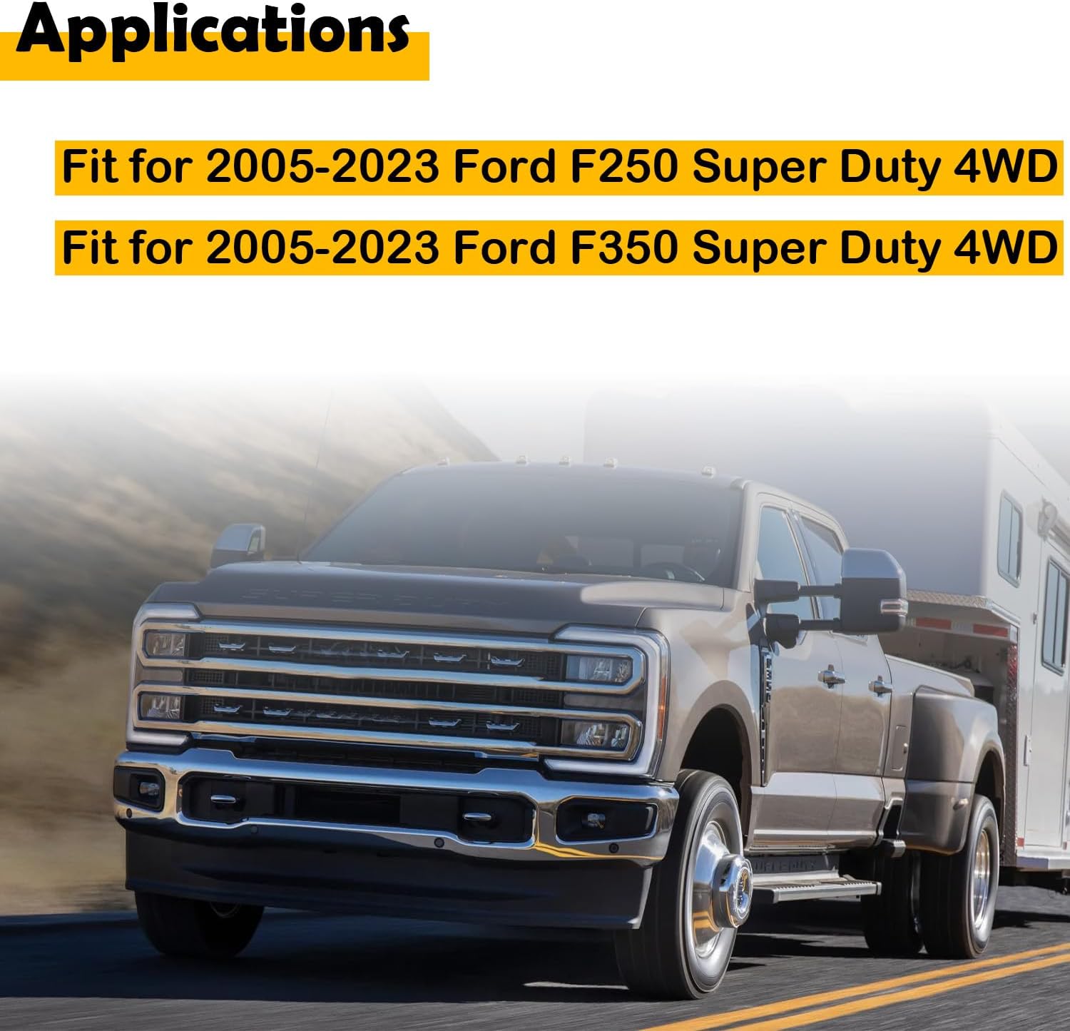 Front Leveling Kit Compatible with 2005-2023 Ford F250/F350 Super Duty 4WD, Heavy-Duty Steel Coil Spring Spacers & Shock Extenders (3")