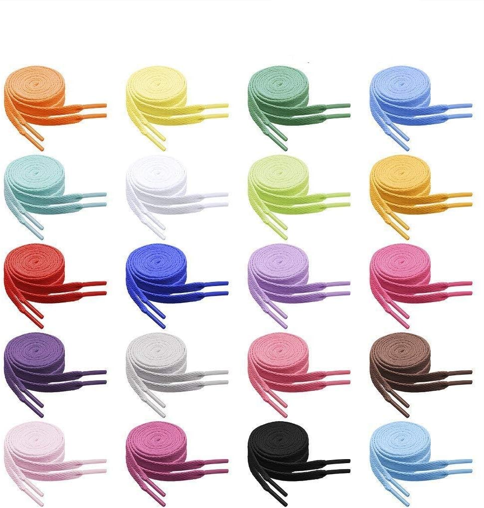 20 Colors 45 Inch Flat Athletic Shoelace Replacement Alternative Shoe Laces Strings for Women Men Fashion Canvas Sports Shoes Boots Sneakers Skates, 20Pairs