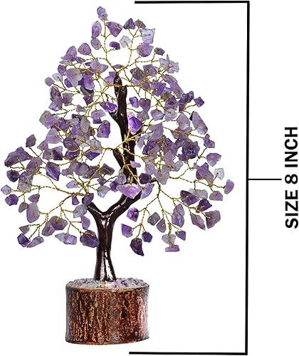 Miniatura 7 de YUVDIPR Árbol de amatista  Árbol de dinero de cristal  Árbol bonsái de piedras preciosas  Decoración de cristal  Decoración púrpura  Árbol de