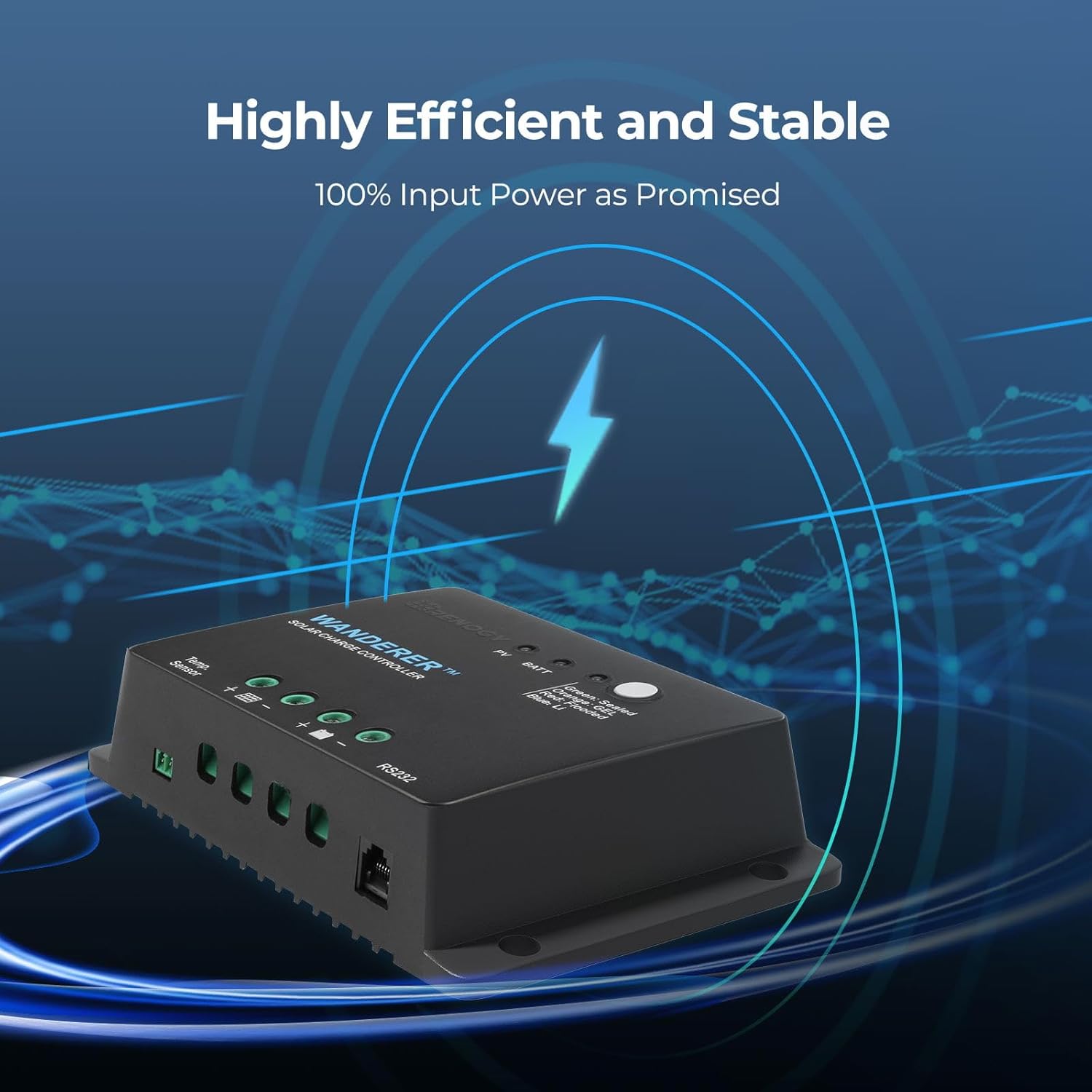 Renogy 30A Solar Controller with BT-1 Wireless Module-12V PWM Charger + 82ft App Monitoring, IP32/IP54 Waterproof for RV/Boats/Lithium Systems