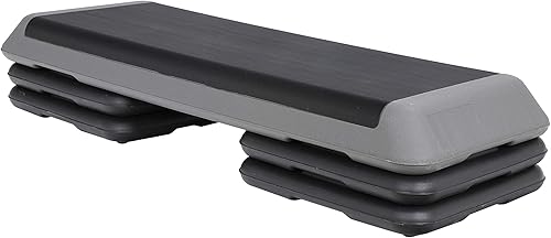 Miniatura 4 de LEMY Plataforma aeróbica paso a paso de 43 pulgadas para ejercicios de fitness con 4 elevadores, altura ajustable de 4-6 - 8 pulgadas