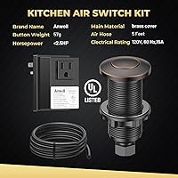 Vista 6 de Kit de Interruptor de Aire para Triturador de Basura Anwoll - Profesional, Certificado UL, Botón Inalámbrico para Triturador de Basura en la Parte