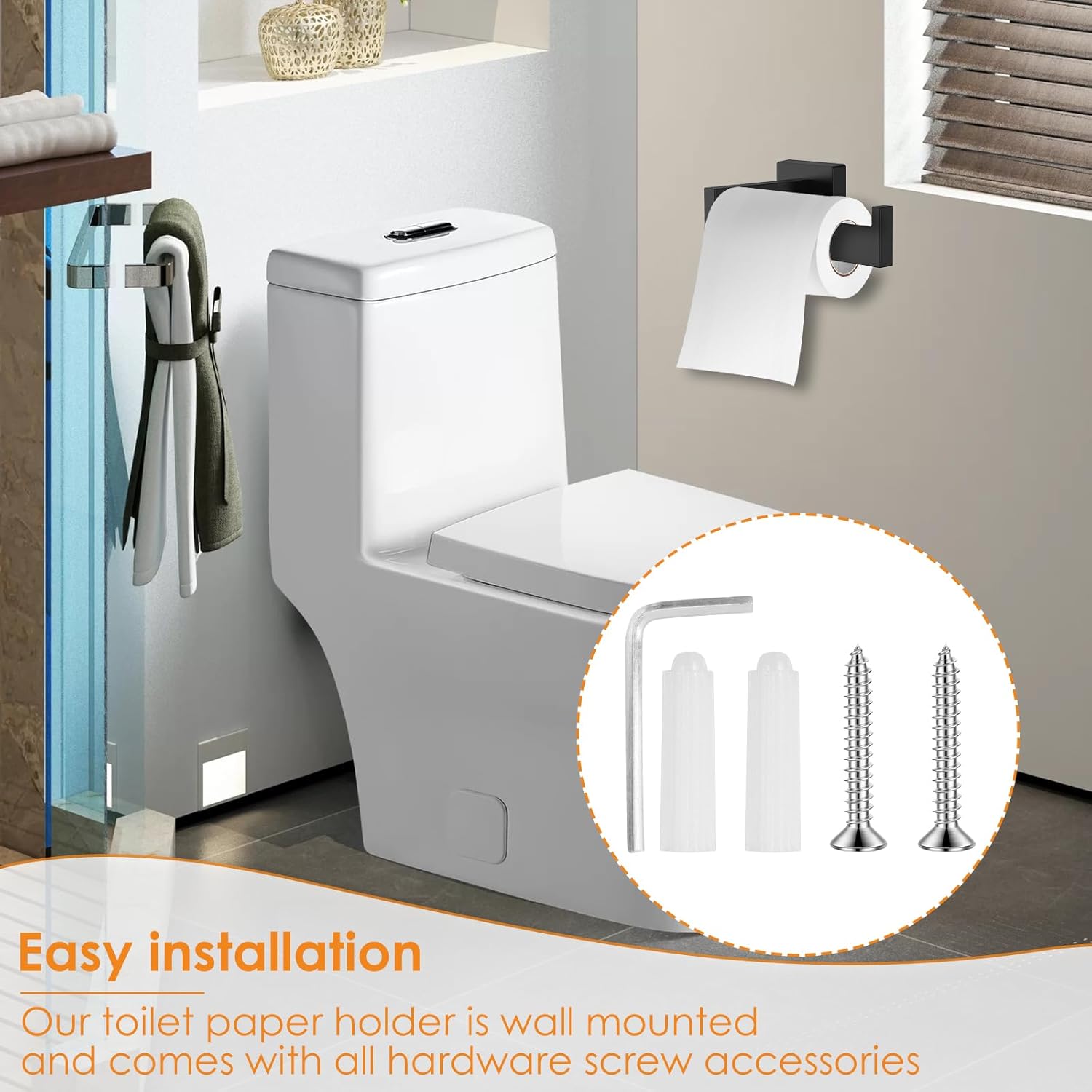 2 Pcs Paper Roll Holder Rustproof Stainless Steel High Load Capacity Minimalist Style for Bathroom Kitchen Use