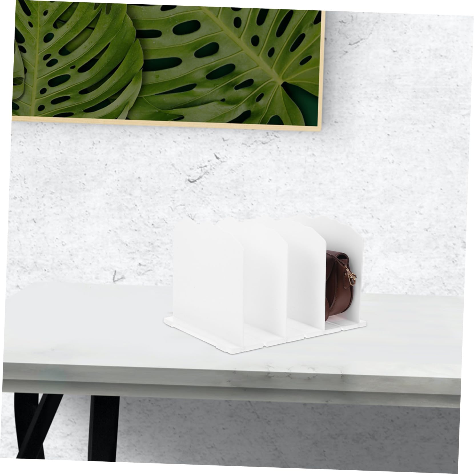 ULTECHNOVO Organizador de Bolsos Ajustable, Divisores de Armario Ondulados de Plástico Blanco, 2 Piezas, Montaje Fácil para Oficina y Estantería