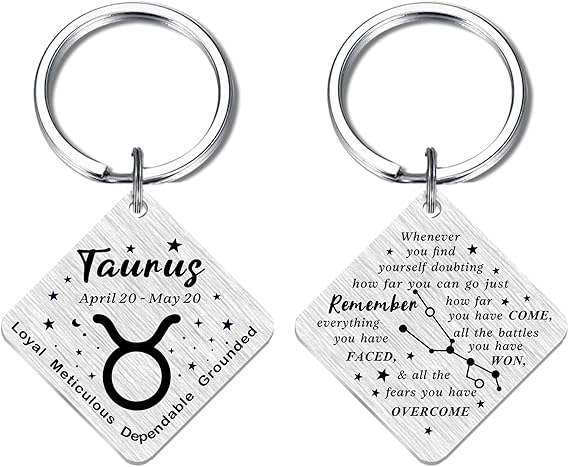 Christmas Zodiac Gifts for Women Men, Zodiac Sign Horoscope Keychain, 12 Zodiac Constellation Gifts for Friend Family