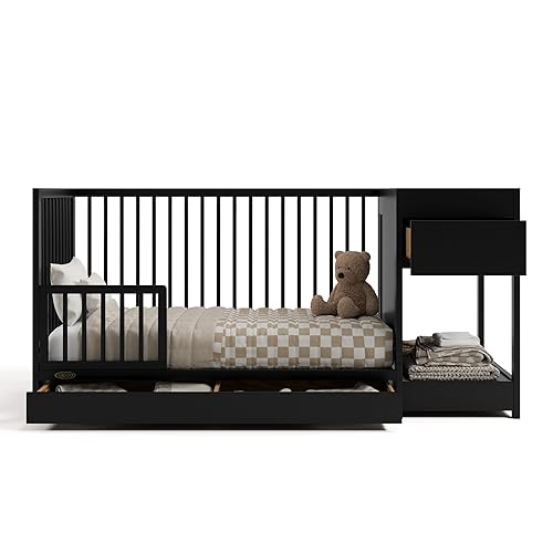 Miniatura 205 de Graco Teddi Mini cuna convertible 4 en 1 con colchón resistente al agua (blanco/madera flotante), certificado GREENGUARD Gold, colchón de 2.75